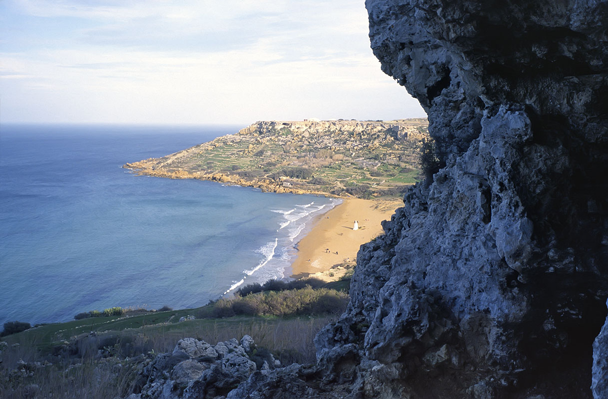 mlt305_grotte_calypso.jpg -  Ile de Gozo Mgarr - Xaghra la grotte de Calypso et la plage d'Ir Ramla